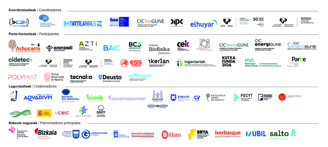 Faldón de logos de Emakumeak Zientzian 2026