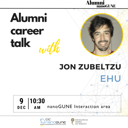 Alumni Career talk announcement for the talk with Jon Zubeltzu
