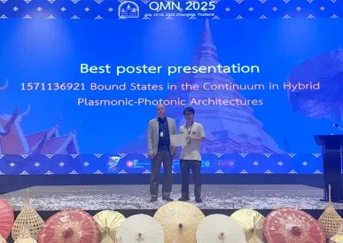 Best Poster Award for Yunfeng Li, Chiang Mai, Thailand.