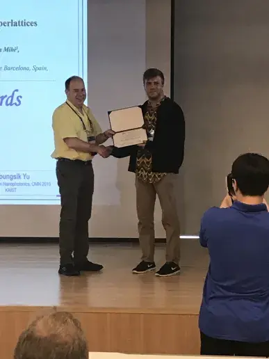 Best Paper Award for Mathias Charconnet on the International Conference on Optical MEMS and Nanophotonics, IEEE OMN 2019, in Daejeon, Korea, 28 July - 1 August Best Paper Award for Mathias Charconnet.